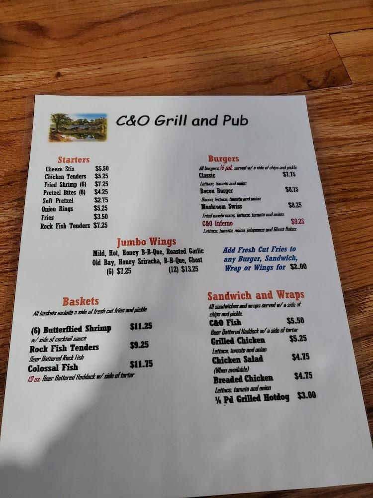 C&O grill and pub Menu image 2